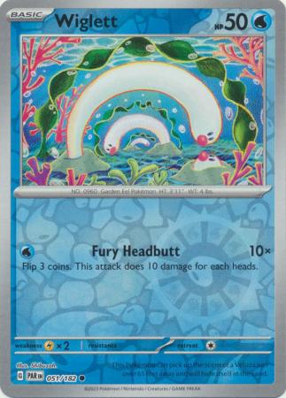 Card: Scarlet & Violet: Paradox Rift Singles, Wiglett - 051/182 - Common Reverse Holo