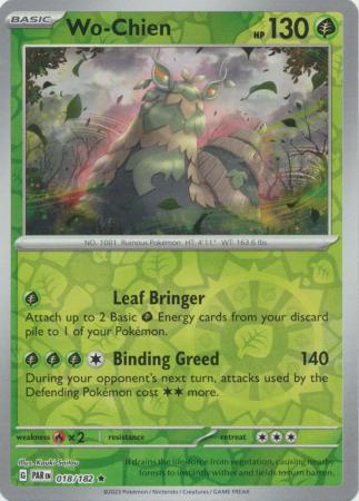 Card: Scarlet & Violet: Paradox Rift Singles, Wo-Chien - 018/182 - Holo Rare Reverse Holo
