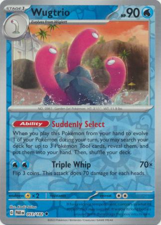 Card: Scarlet & Violet: Paradox Rift Singles, Wugtrio - 053/182 - Uncommon Reverse Holo