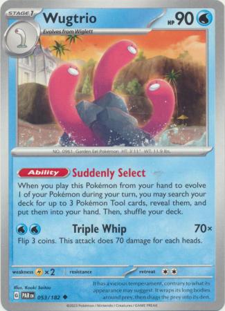 Card: Scarlet & Violet: Paradox Rift Singles, Wugtrio - 053/182 - Uncommon