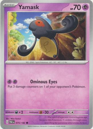 Card: Scarlet & Violet: Paradox Rift Singles, Yamask - 075/182 - Common