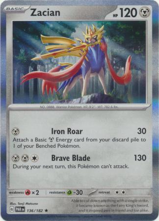 Card: Scarlet & Violet: Paradox Rift Singles, Zacian - 136/182 - Holo Rare