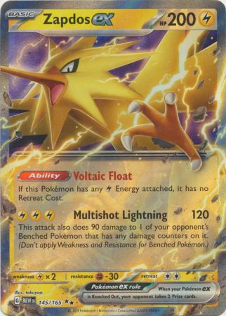 Card: Scarlet & Violet: 151 Singles, Zapdos ex - 145/165 - Ultra Rare