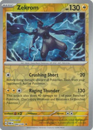 Card: Scarlet & Violet: Paradox Rift Singles, Zekrom - 066/182 - Holo Rare Reverse Holo