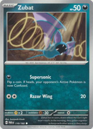 Card: Scarlet & Violet: Paradox Rift Singles, Zubat - 110/182 - Common