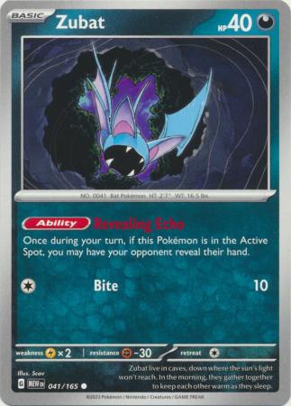 Card: Scarlet & Violet: 151 Singles, Zubat - 041/165 - Common