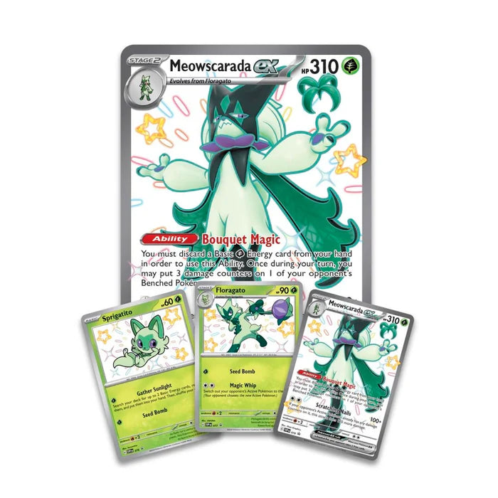 Premium Meowscarada ex de JCC Pokémon (Español)